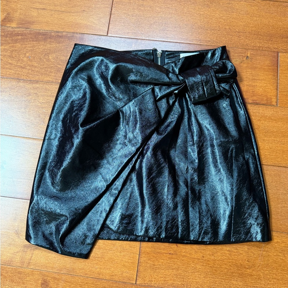Black Shiny Pleather mini Skirt